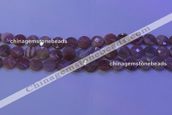 CMS590 15.5 inches 12mm faceted coin moonstone gemstone beads