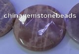 CMS595 15.5 inches 35mm faceted coin moonstone gemstone beads