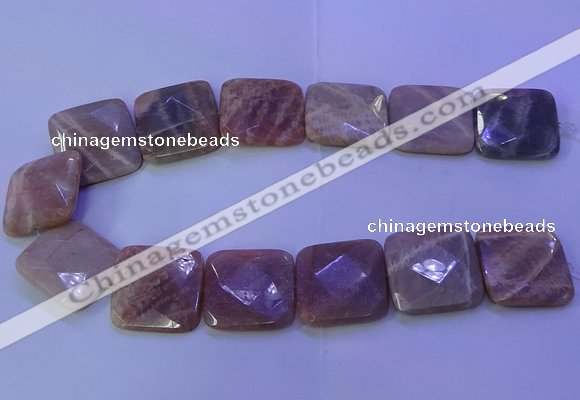 CMS596 15.5 inches 30*30mm faceted square moonstone gemstone beads