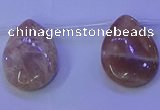 CMS598 Top drilled 18*25mm flat teardrop moonstone gemstone beads