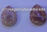 CMS598 Top drilled 18*25mm flat teardrop moonstone gemstone beads