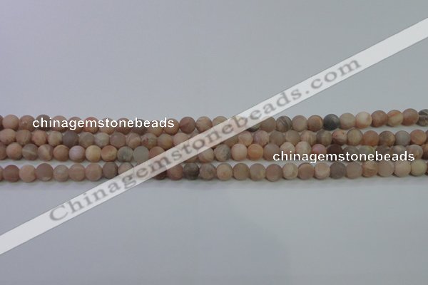 CMS601 15.5 inches 6mm round matte natural moonstone beads