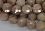 CMS61 15.5 inches 12mm faceted round moonstone gemstone beads