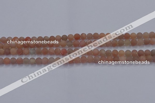 CMS610 15.5 inches 4mm round matte moonstone beads wholesale