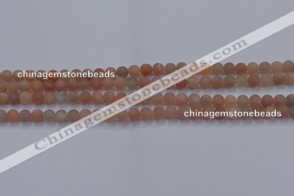 CMS611 15.5 inches 6mm round matte moonstone beads wholesale