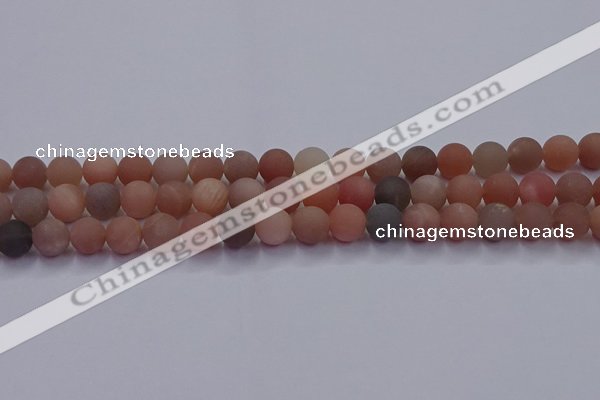 CMS613 15.5 inches 10mm round matte moonstone beads wholesale