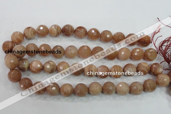 CMS63 15.5 inches 16mm faceted round moonstone gemstone beads