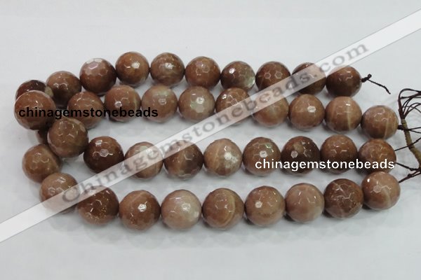 CMS65 15.5 inches 20mm faceted round moonstone gemstone beads