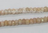 CMS66 15.5 inches 4*6mm faceted rondelle moonstone gemstone beads