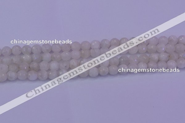 CMS662 15.5 inches 8mm faceted round white moonstone beads