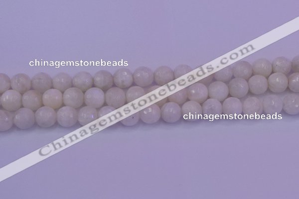 CMS663 15.5 inches 10mm faceted round white moonstone beads