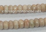 CMS67 15.5 inches 5*10mm faceted rondelle moonstone gemstone beads