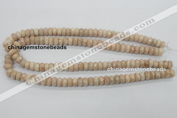 CMS67 15.5 inches 5*10mm faceted rondelle moonstone gemstone beads