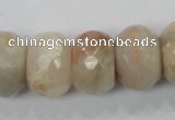 CMS69 15.5 inches 13*20mm faceted rondelle moonstone gemstone beads