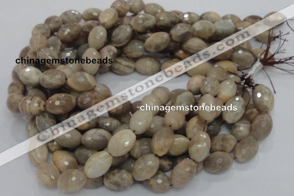 CMS71 15.5 inches 14*18mm faceted rice moonstone gemstone beads