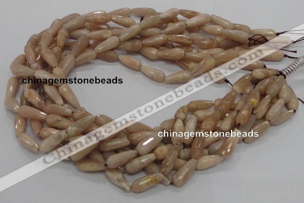 CMS73 15.5 inches 6*16mm faceted teardrop moonstone gemstone beads