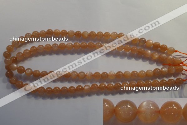 CMS732 15.5 inches 8mm round A grade natural peach moonstone beads