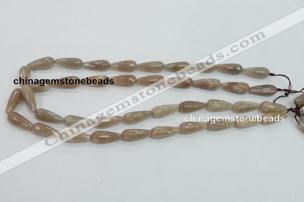 CMS74 15.5 inches 8*20mm faceted teardrop moonstone gemstone beads