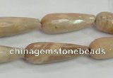 CMS76 15.5 inches 10*30mm faceted teardrop moonstone gemstone beads