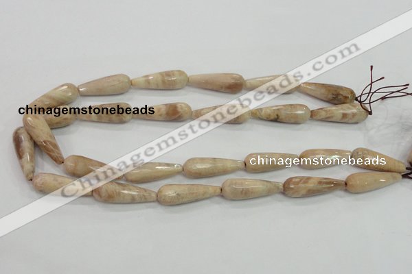 CMS76 15.5 inches 10*30mm faceted teardrop moonstone gemstone beads