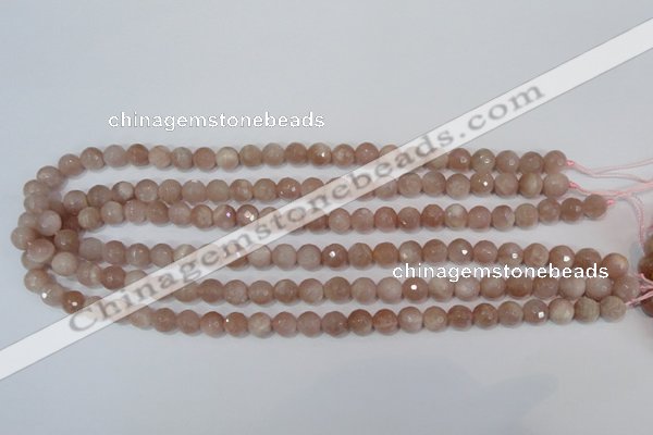 CMS764 15.5 inches 8mm faceted round natural moonstone beads