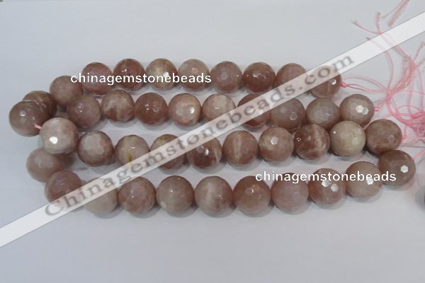 CMS769 15.5 inches 18mm faceted round natural moonstone beads