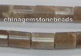 CMS77 15.5 inches 10*14mm faceted column moonstone gemstone beads