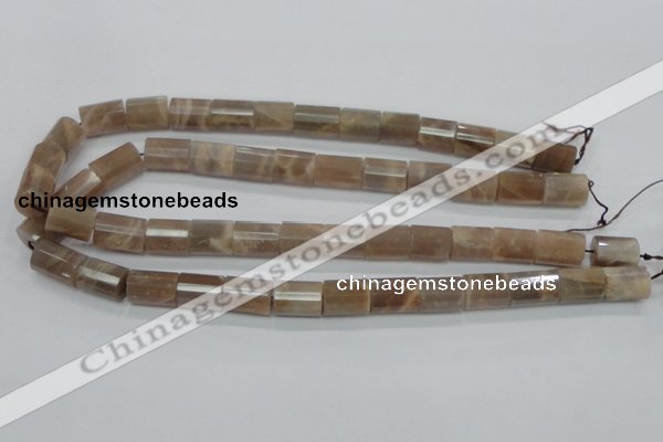 CMS77 15.5 inches 10*14mm faceted column moonstone gemstone beads