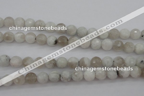 CMS803 15.5 inches 10mm faceted round white moonstone beads