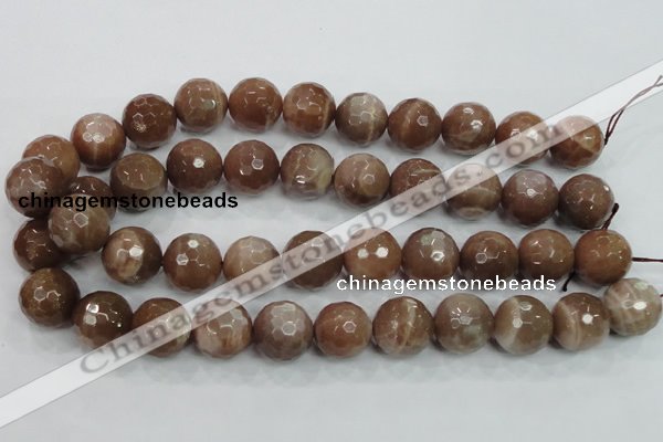 CMS82 15.5 inches 18mm faceted round moonstone gemstone beads