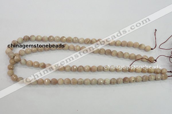 CMS83 15.5 inches 8mm faceted round moonstone gemstone beads