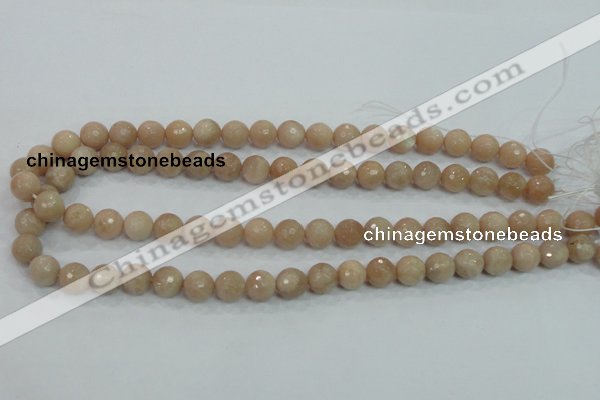 CMS84 15.5 inches 10mm faceted round moonstone gemstone beads