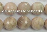 CMS86 15.5 inches 18mm faceted round moonstone gemstone beads