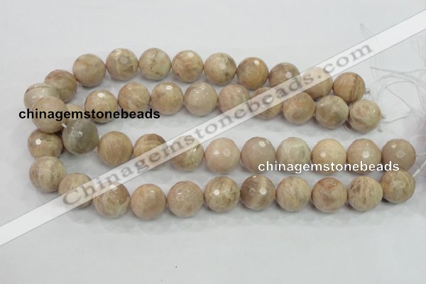 CMS86 15.5 inches 18mm faceted round moonstone gemstone beads