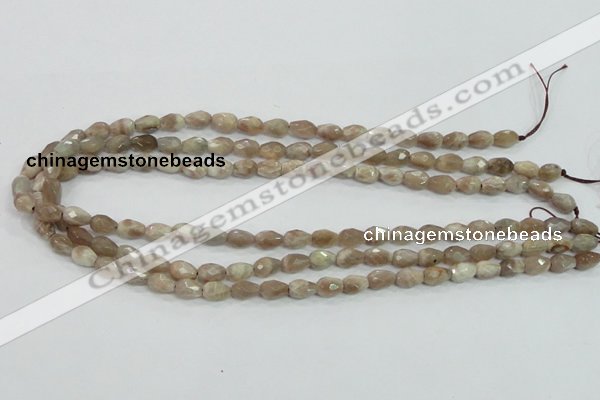 CMS87 15.5 inches 6*9mm faceted teardrop moonstone gemstone beads