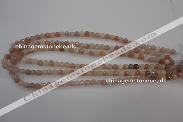 CMS870 15.5 inches 6mm faceted round moonstone gemstone beads