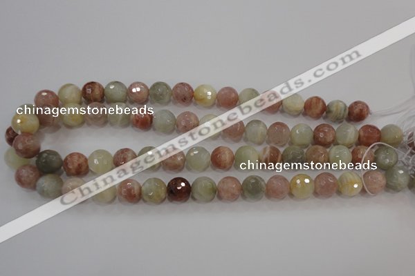 CMS872 15.5 inches 10mm faceted round moonstone gemstone beads