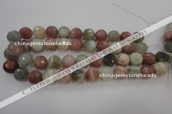 CMS876 15.5 inches 18mm faceted round moonstone gemstone beads