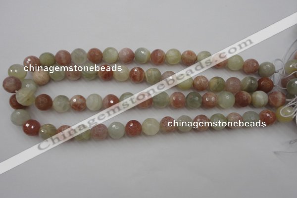 CMS881 15.5 inches 12mm faceted round moonstone gemstone beads