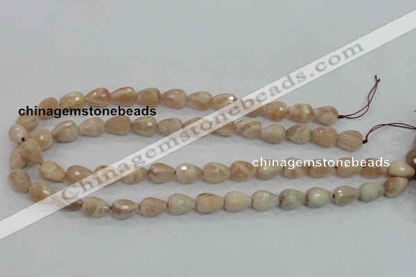 CMS89 15.5 inches 10*14mm faceted teardrop moonstone gemstone beads