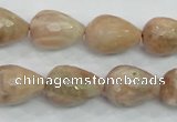 CMS91 15.5 inches 13*18mm faceted teardrop moonstone gemstone beads