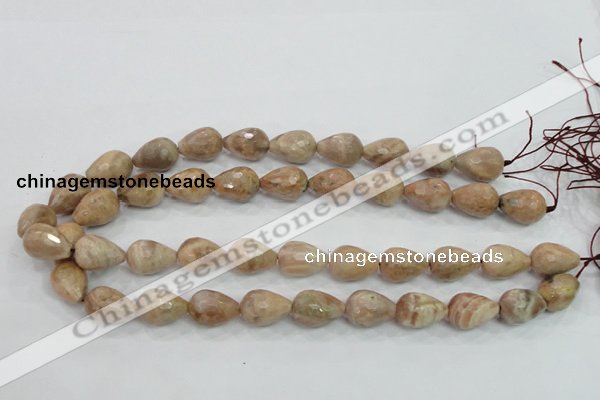 CMS91 15.5 inches 13*18mm faceted teardrop moonstone gemstone beads