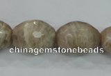 CMS94 15.5 inches 15*20mm faceted rice moonstone gemstone beads