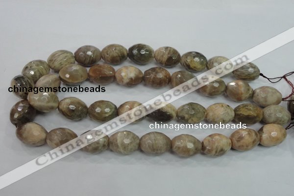 CMS94 15.5 inches 15*20mm faceted rice moonstone gemstone beads