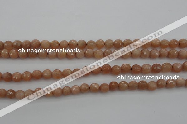 CMS941 15.5 inches 6mm faceted round A grade moonstone gemstone beads