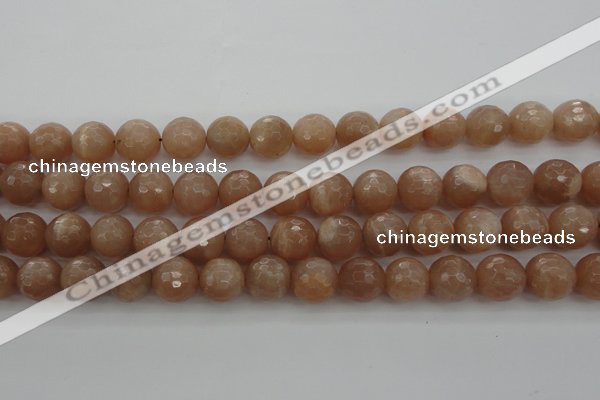 CMS943 15.5 inches 10mm faceted round A grade moonstone gemstone beads