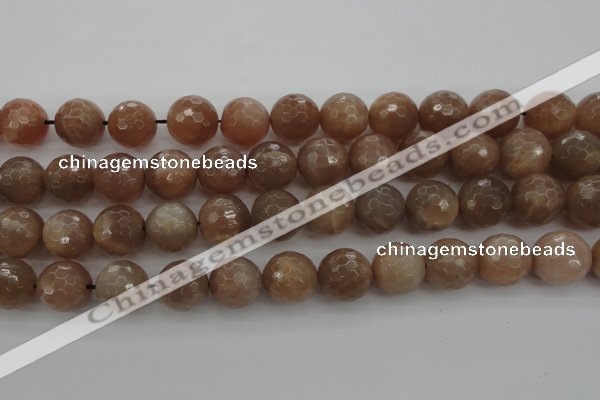 CMS944 15.5 inches 12mm faceted round A grade moonstone gemstone beads