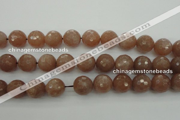 CMS946 15.5 inches 16mm faceted round A grade moonstone gemstone beads