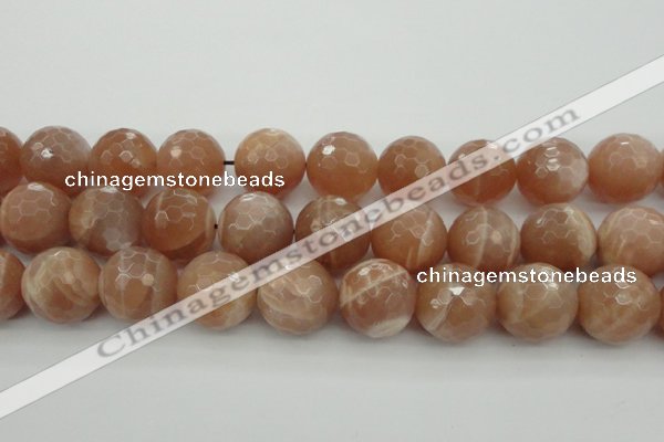 CMS947 15.5 inches 18mm faceted round A grade moonstone gemstone beads