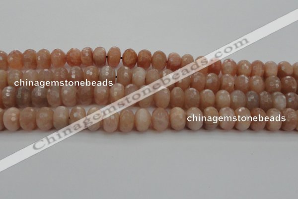 CMS951 15.5 inches 6*10mm faceted rondelle A grade moonstone beads